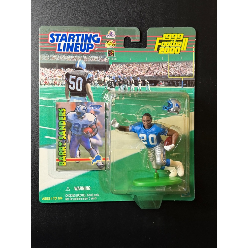 Barry Sanders Detroit Lions 1999 Starting Lineup Football 2000 Figure New Card